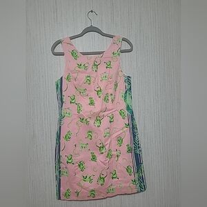 Lilly Pulitzer Size 10 Pink And Green Monkey Print Dress